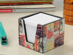 英伦风木质便签盒 多功能办公桌上的雅致伴侣